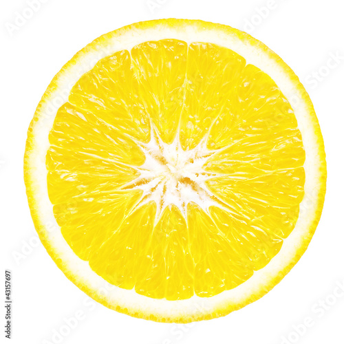 Photo: Slice of lemon on white background Slice of lemon on white background