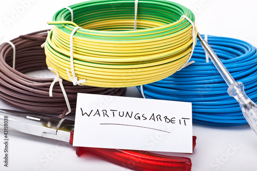 Photo: Notiz Wartungsarbeit für Internet oder Baustelle Notiz Wartungsarbeit für Internet oder Baustelle