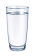 Glass with water on white background