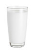 milk in the glass on white background