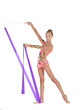 Photo: young gymnast performs an exercise young gymnast performs an exercise