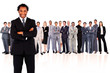 Businessman standing while smiling