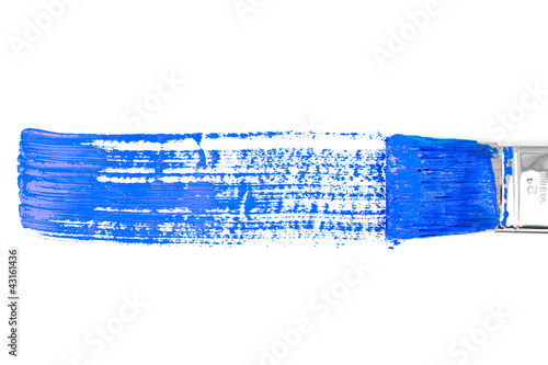 Photo: Blue horizontal line of painting Blue horizontal line of painting