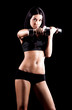 woman with dumbbells