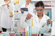medical worker making tests in a laboratory