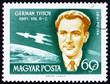 Postage stamp Hungary 1962 Gherman Titov, Astronaut
