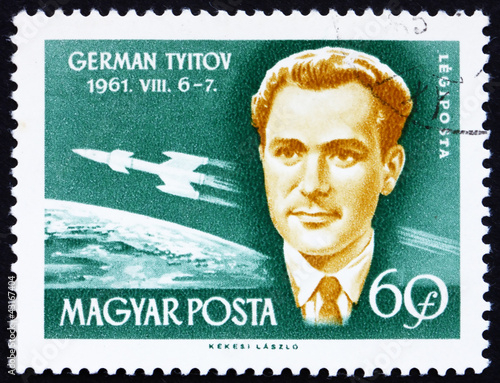 Photo: Postage stamp Hungary 1962 Gherman Titov, Astronaut Postage stamp Hungary 1962 Gherman Titov, Astronaut