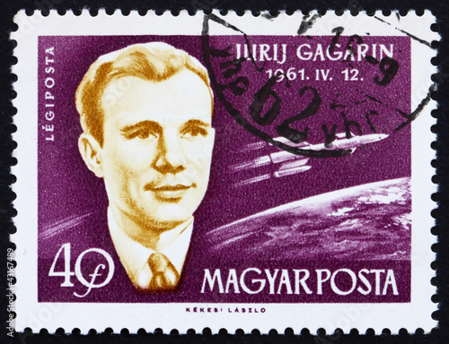 Photo: Postage stamp Hungary 1962 Yuri A. Gagarin, Astronaut Postage stamp Hungary 1962 Yuri A. Gagarin, Astronaut