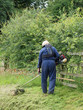 Using a petrol brush cutter