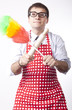 Young man with duster