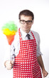 Young man with duster