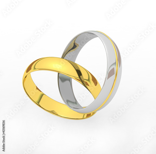 Illustration: gold and silver wedding rings