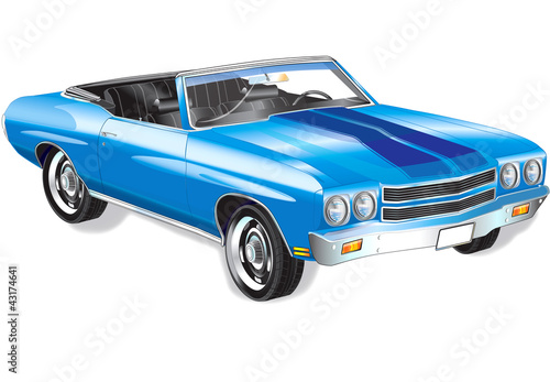 Vector: 1970 Classic Convertible Car 1970 Classic Convertible Car
