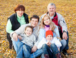 Photo: Big family in autumn park Big family in autumn park