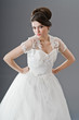 Bride in wedding dress in studio shooting