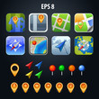Vector: set of GPS vector icons with colorful pin set of GPS vector icons with colorful pin