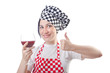 Woman cook isolated on the white
