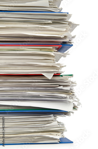 Photo: Pile of papers on white Pile of papers on white