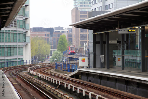 Photo: A Docklands Light Rail station in new London City A Docklands Light Rail station in new London City