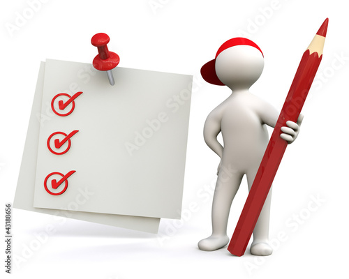 Illustration: 3D Man timetable 3D Man timetable
