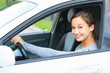 Cute girl in a car
