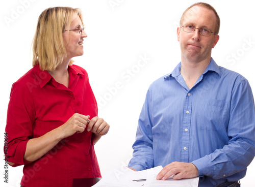 Photo: Two business people working Two business people working