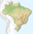 Relief map of Brazil