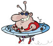 Cartoon fat alien.