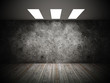 Photo: Grunge of empty room and light Grunge of empty room and light