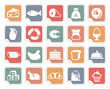 Icons of various kinds of food on stickers