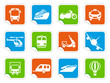 Vector: Simple images of transport on stickers Simple images of transport on stickers