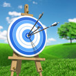 Three arrows on an archery target
