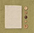 Photo: Canvas frame border with clothing buttons Canvas frame border with clothing buttons