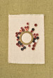 Photo: canvas vintage background decorated with metal ring design canvas vintage background decorated with metal ring design