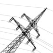 electricity pylone, black and white