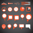 Different indicator icons and speech clouds collection