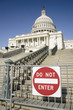 Photo: Sign saying Do Not Enter warning U.S. Citizens that there is no access to the U.S. Capitol, the symbol of Democracy, Washington, DC Sign saying Do Not Enter warning U.S. Citizens that there is no access to the U.S. Capitol, the symbol of Democracy, Washington, DC