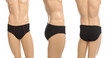 mannequin with brief on white background.