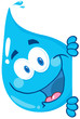 Happy Water Drop Looking Around A Sign