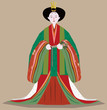 日本の着物を着たお姫様