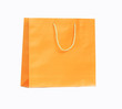 Photo: Orange paper bag isolated on white background Orange paper bag isolated on white background