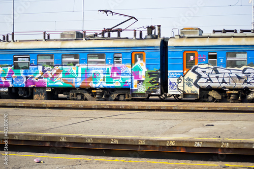 Photo: Graffiti on an old vandaliced train Graffiti on an old vandaliced train