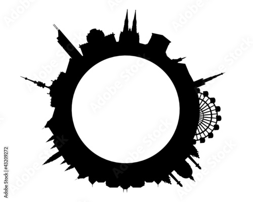 Vector: Wien Skyline rund Wien Skyline rund