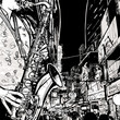 saxophonist playing saxophone in a street