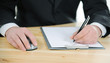 Businessman taking notes