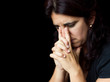 Stressed  woman with a thoughtful sad look isolated on white