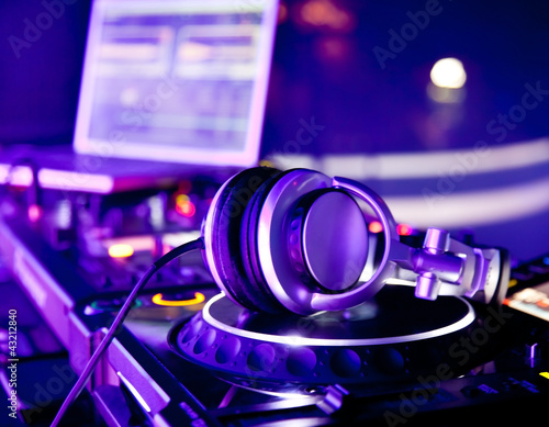 Photo: Dj mixer with headphones Dj mixer with headphones