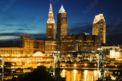 Photo: Cleveland during blue evening Cleveland during blue evening