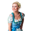 junge blonde Frau im Dirndl