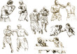 boxing match - different snapshots (hand drawing collection)